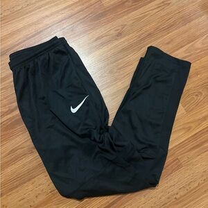 Nike Kids Black Jogger Sweatpants with White Swoosh